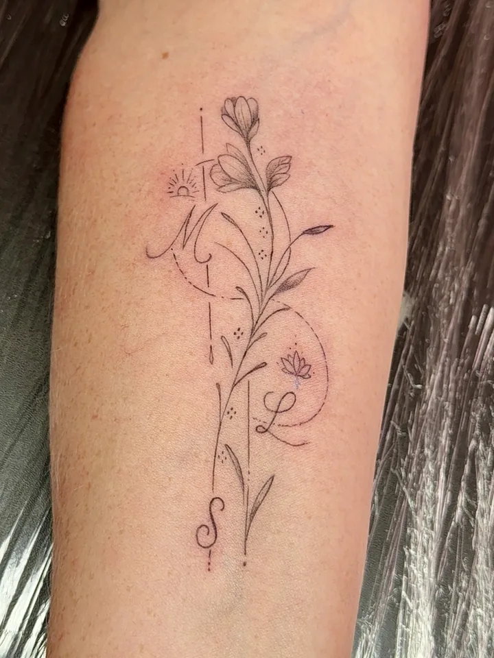 Dasselbe Tattoo direkt nach dem Stechen